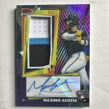 2026 Topps Finest Maximo Acosta Purple RC Auto Relic #/75 - 3 Color Patch!!
