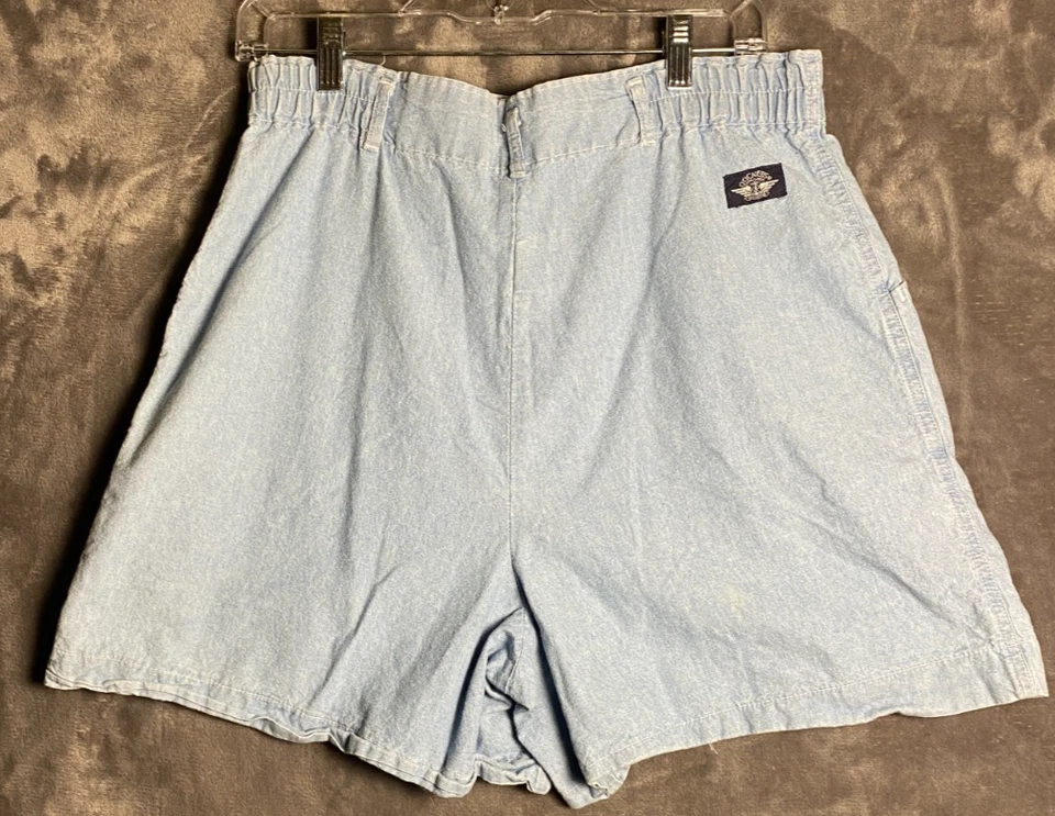 Pantalones Cortos Dockers De Colección Años 90 Para Mujer 12 Plisados Azul Y2K Tiro Alto Mamá Cortos (B15) Foto 2 de 4