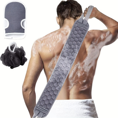 Peeling Körperpeeling Set - inkl. Rückenpeeling, Badehandschuh und Duschba