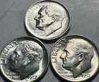 1952 P D S Roosevelt Dime 10c 90% SILVER 3 Mint Year Lot PDS BU Brilliant Unc