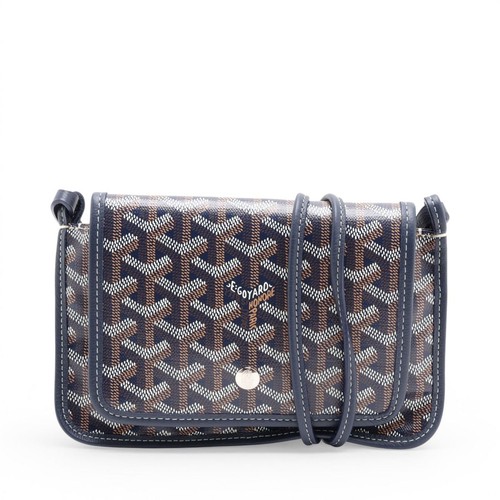 Goyard Plume Pouch Wallet Shoulder Bag PVC / Leather Navy Unisex #ALB7731