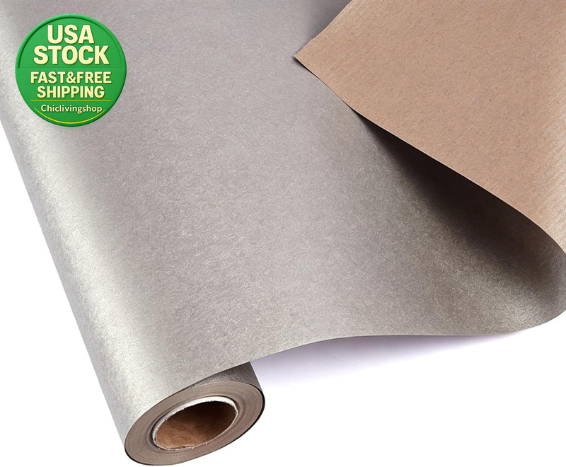 Christmas Wrapping Paper Roll 17" X 32.8Ft Double Sided Silver