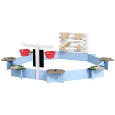 1000lb Heavy-Duty Kids Sandbox 85x85in Blue Stain Design