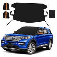 Car Windshield Cover for ice and Snow Double Fixing Easy Universal Fit - Large