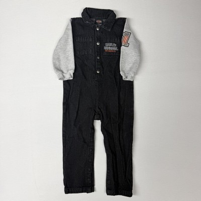 Harley-Davidson Coverall Boys 18-24 Months Black Denim One Piece Motorcycle