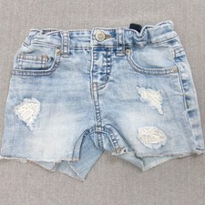 Shorts Girls Size 4/5 Cat  Jack Distressed Cutoffs 5 Pocket Adjustable Waist