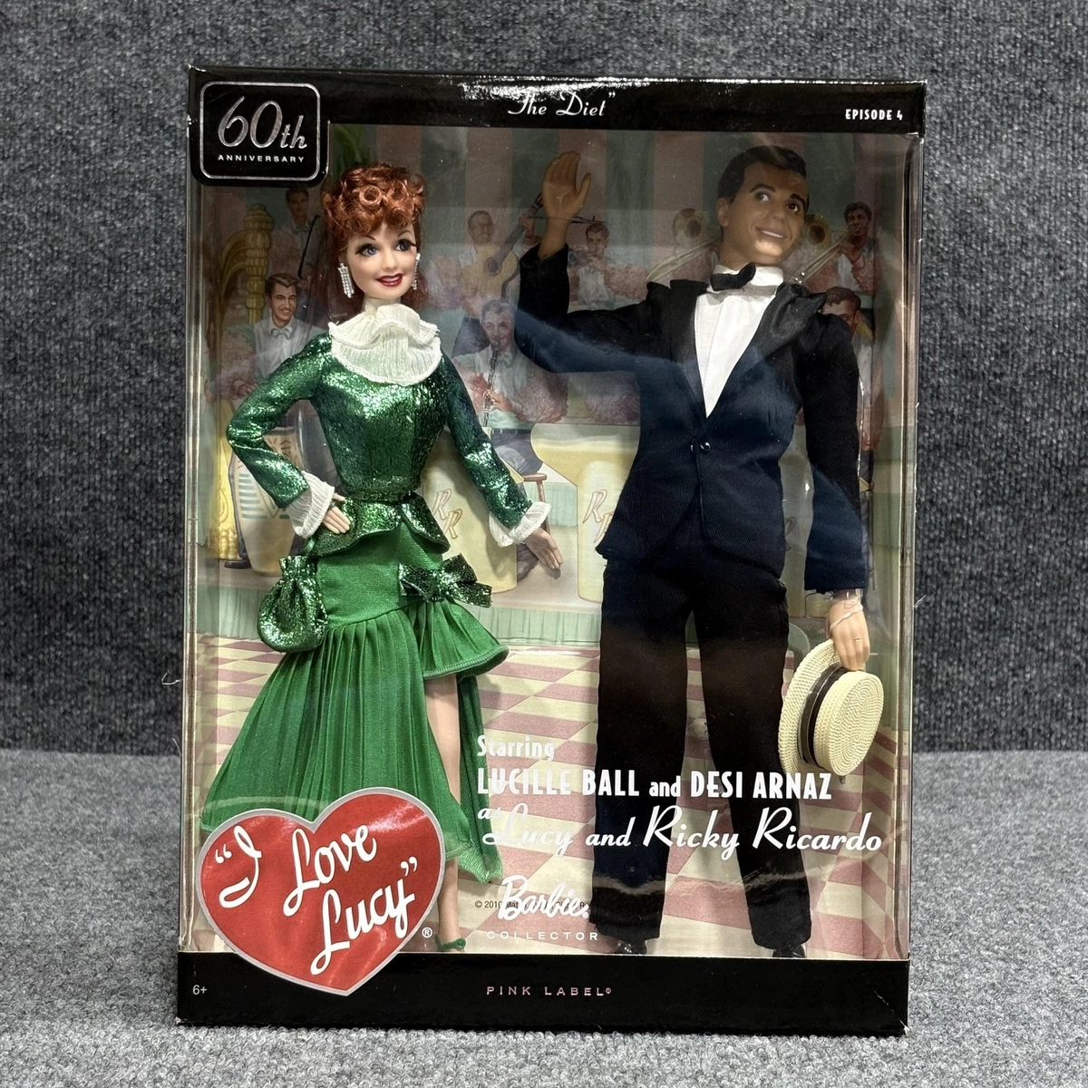 1997 Mattel Barbie Size 12 Classic Collectible Doll I Love Lucy new w/stand in original box main image 2