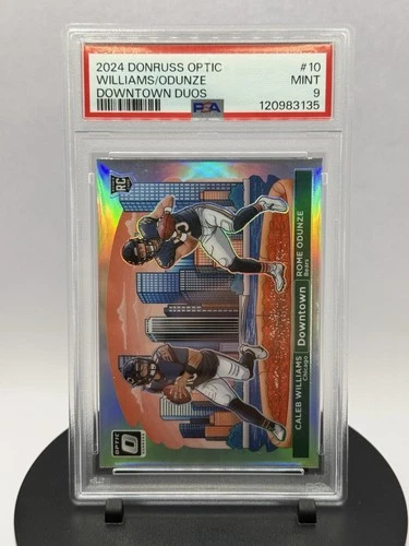 2024 Panini Optic Dual Rookie Downtown #10 Caleb Williams Rome Odunze (RC) PSA9
