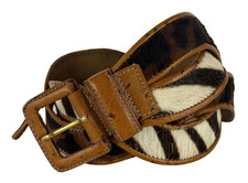 Nuova cintura Gianfranco Ferre GFF originale 80 cm 32 in pelle di struzzo intrecciata capelli di cavallo