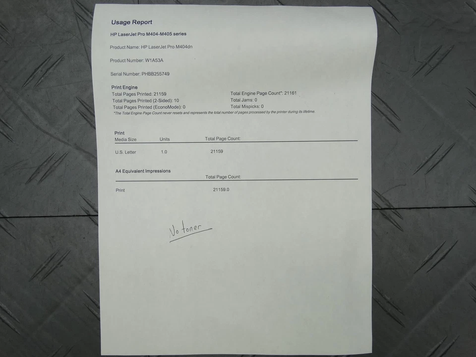 HP LaserJet Pro M404n Printer 21k Pages NO Toner (HP7) - Image 2 of 4