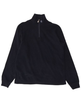 CONTE OF FLORENCE Herren Fleecepullover mit Reißverschluss am Ausschnitt Small marineblau Polyester CP06