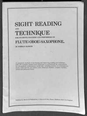 Sight-Reading and Technique for Students, Teachers and Performers on Flute; Oboe