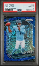 2025 Panini Prizm - Cam Ward / Blue Shimmer PSA 10 - No. 352