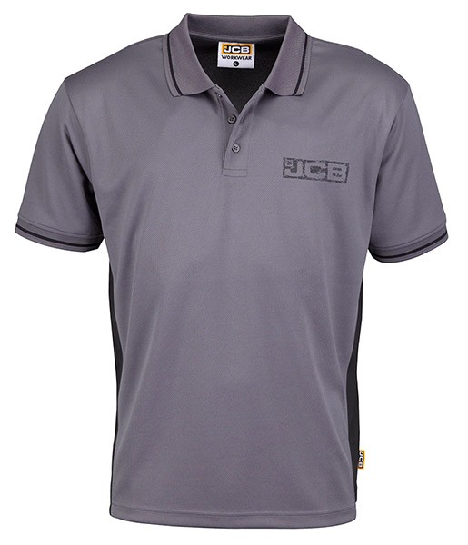 Jcb Workwear Trade Performance Polo Shirt Grey / Black Size S