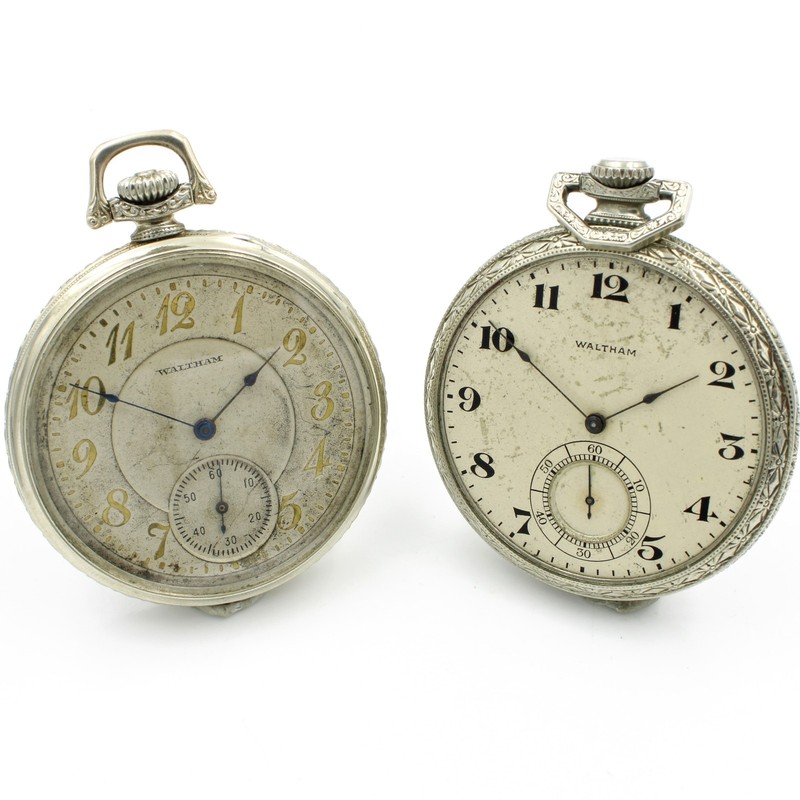 1920-1929 Waltham 10-14k GF 12s 15-17j Grade 220 Pocket Watch Lot of 2 #WB5421-4