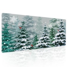 Christmas Mouse Pad Green Christmas Tree Xmas Holiday Winter Extended Mat