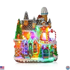 Taman Festive Gingerbread Man House - Collectible Christmas Building with Rink