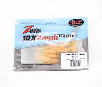Zman Soft K�der Scented Shrimpz 3 Zoll 5/Pack Natural (3229)