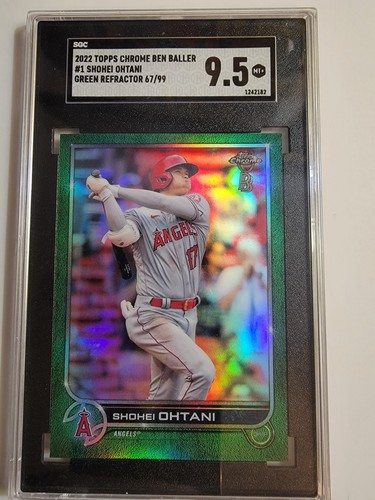 2022 Topps Chrome Ben Baller Shohei Ohtani #1 GREEN REFRACTOR #67/99 SGC 9.5 MT+