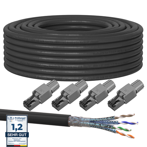 Chat 7 Masse Câble Réseau D'Édition Extérieur UV Rj45 Fiche Cat 8 - Afbeelding 26 van 34