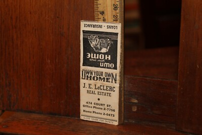 Vintage Matchbook J.E. LeClerc Real Estate 