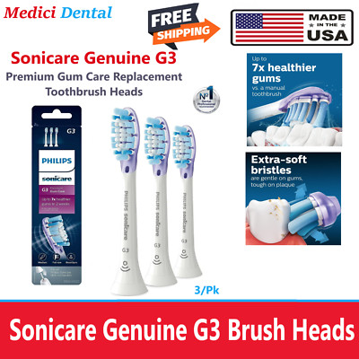 Philips Sonicare G3 Premium Gum Care Sonicare Toothbrush Replacement Heads 3/Pk