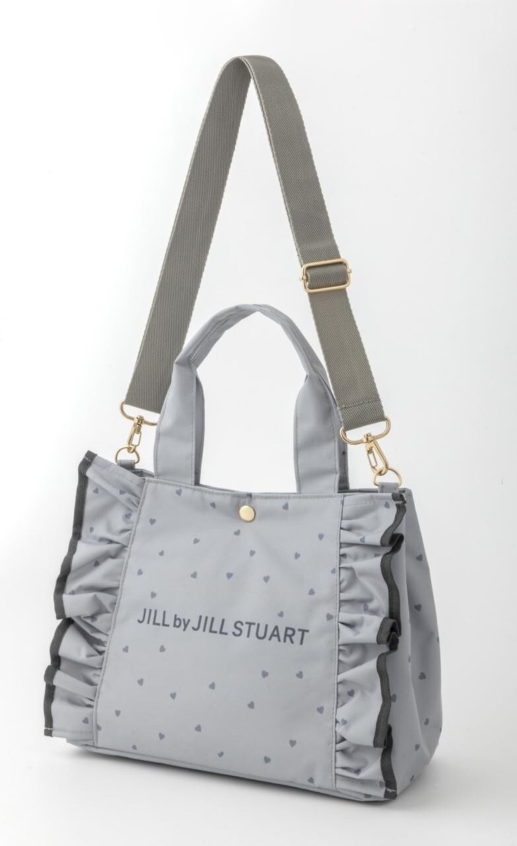 ☆【JILLSTUART】☆Dia Heart Gold Heart Logo Shoulder Bag☆ JILL by JILL STUART BOOK Heart Frill Bag GRAY ver. Bag +