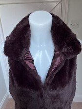 Marc New York Super Soft Faux Fur Gilet Aubergine Sleeveless Jacket Size M