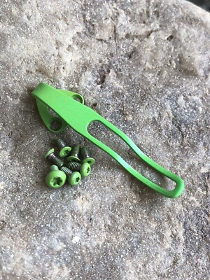 Zombie Green Titanium Deep Pocket Clip Set For Spyderco Ambitious Persistence
