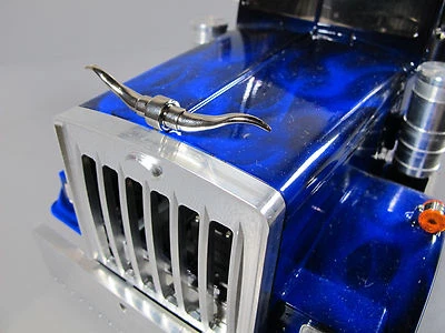 JP GARAGE Custom Front Hood Bull Horn Ornament emblem Tamiya 1/14 RC Toy King Grand Hauler