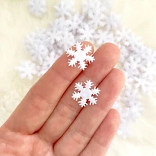 Tiny Felt Snowflakes 25pcs 10mm- Christmas Applique Holiday Crafts Sew on Patch