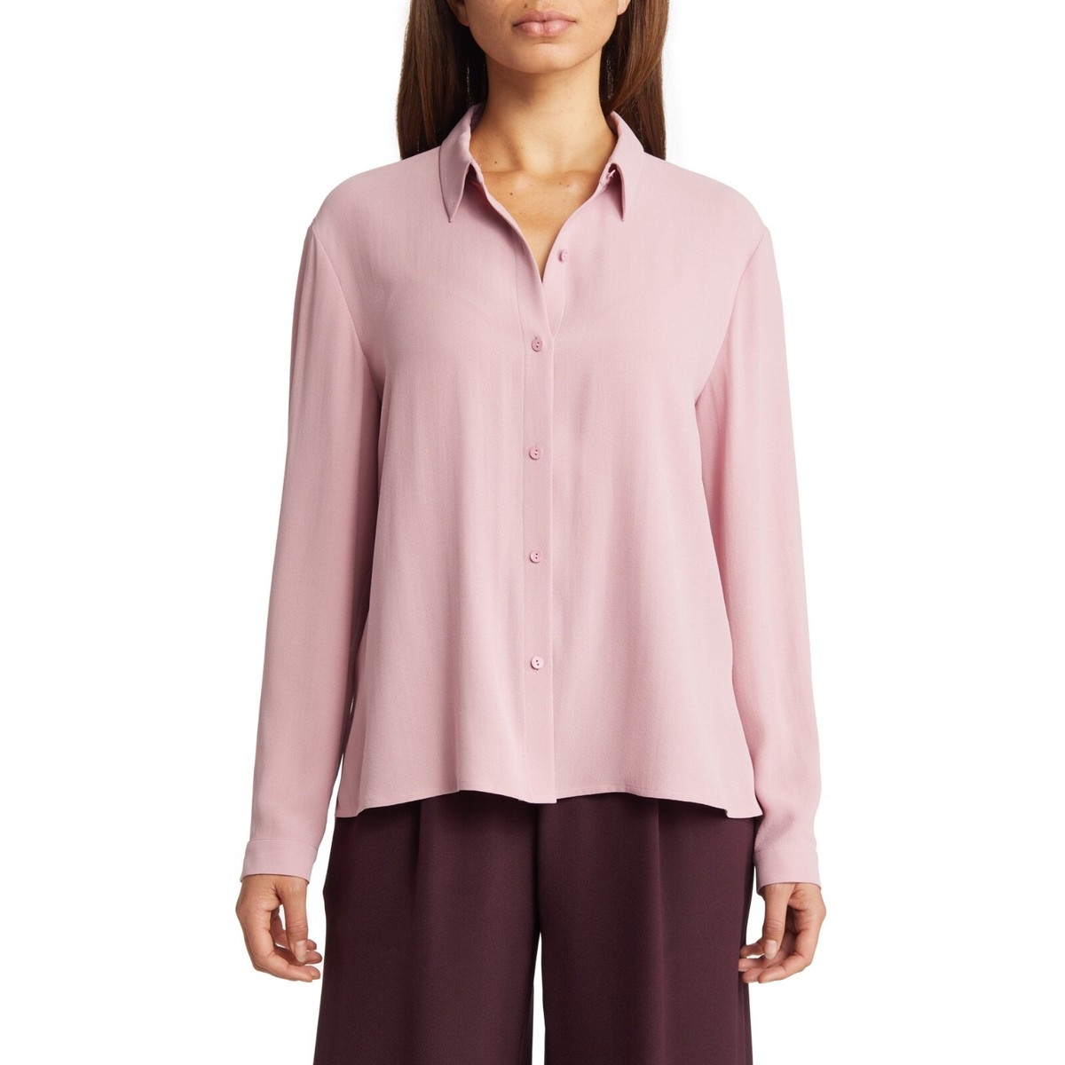(取寄) アイリーン フィッシャー レディース クラシック カラー シャツ Eileen Fisher women Classic Collar Shirt Pale Sky EILEEN FISHER Silk Georgette Crepe Classic Collar Shirt