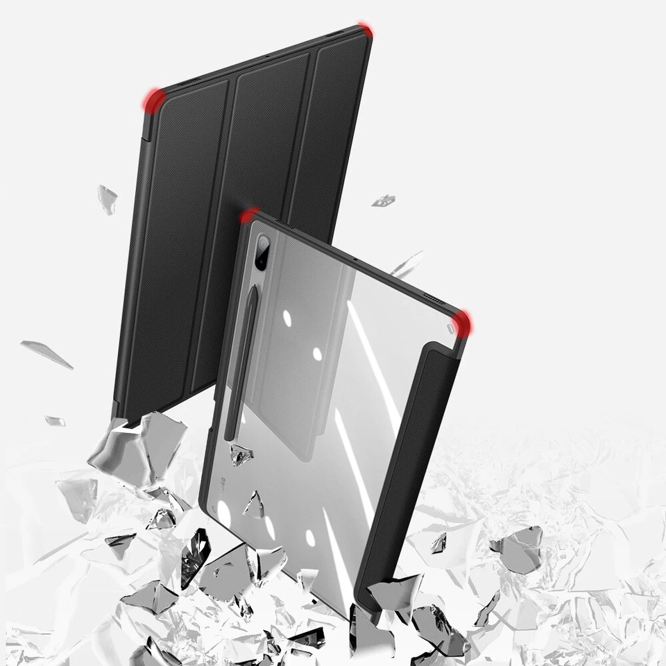 For Samsung Galaxy TAB S9 FE Plus Case Cover TPU Acrylic Classic Leather Stand - Image 4 of 4