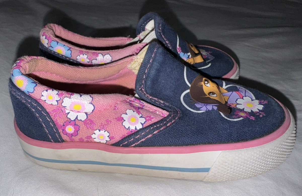 Dora The Explorer Slip On Canvas Tennis Shoes Nick Jr Size 6