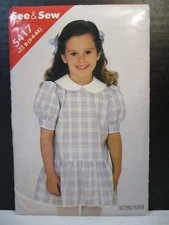 Butterick See & Sew Pattern 5417 Girls Size 5-6-6X Dress Semi-fitted Cut Vintage