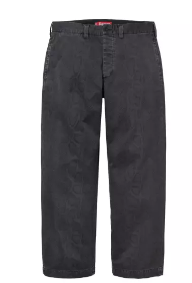 Pantalon chino imprimé serpent Supreme noir SS24 taille 32 flambant neuf à la main