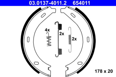 ATE 03.0137-4011.2 Brake Shoe Set, parking brake for MERCEDES-BENZ