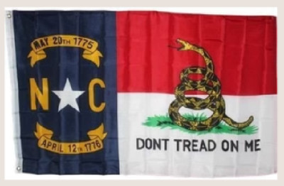 3X5 EMBROIDERED SEWN NORTH CAROLINA GADSDEN 600D NYLON FLAG BANNER W GROMMETS