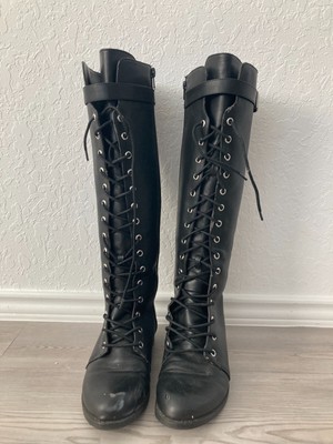 Women's Military Knee High Combat Boots Knee High Boots Low