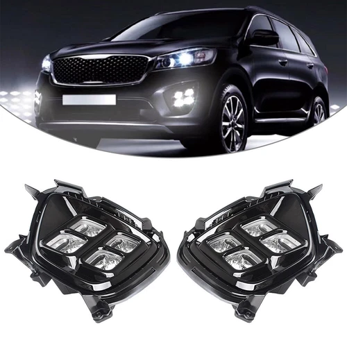 For KIA Sorento 2015-16 Pair 4-LED Daytime Running DRL Fog Light Lamp Assembly - Picture 1 of 9