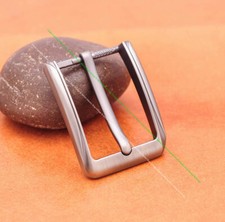 Sturdy Men Stainless Plated Single Prong End Bar Pin Leather Belt Buckle 30mm