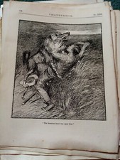 Kvc22 Ephemera  1916 book picture the ferocious beast was upon him 