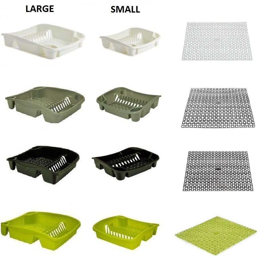 New Plastic Kitchen Sink Dish Drainer Mats Cutlery Plate Cup Storage Rack  Tidy