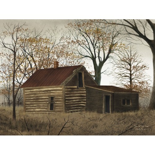 Billy Jacobs Leinwandbild Old Log Home 12" x 16" rustikales Land - Bild 2 von 2