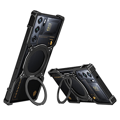 For ZTE nubia Red Magic 10 Air 10 Pro+9S 8S Metal Armor X Type Bumper Stand Case
