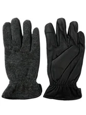Dockers Intellitouch Mens Black Leather & Wool Text & Tech Touchscreen Gloves