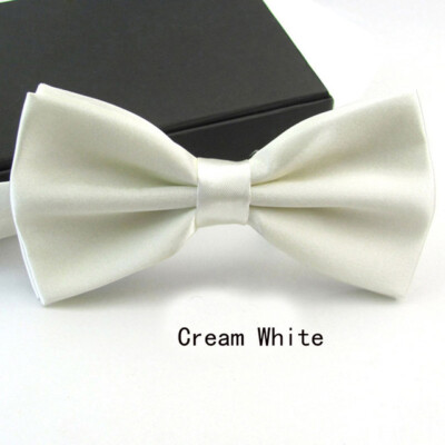 Mens Bowtie PreTied Adjustable Necktie Solid Color Formal Wedding Party Tuxedo