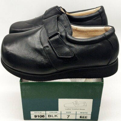 Boxer Dogs Ladies' Comfort Shoes 9106 Black Size 7 Width B/AAA New in Box No Lid