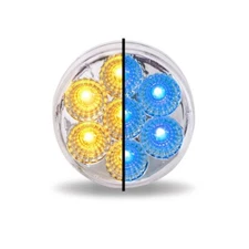 TRUX TLED-2HXAB 2.5" AMBER MARKER TO BLUE AUXILLARY ROUND LED LIGHT 7 DIODES