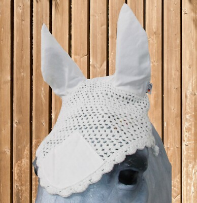 Waldhausen Fly Ears Deluxe, Fly Hood, Fly Cap, White, Size Full - WB